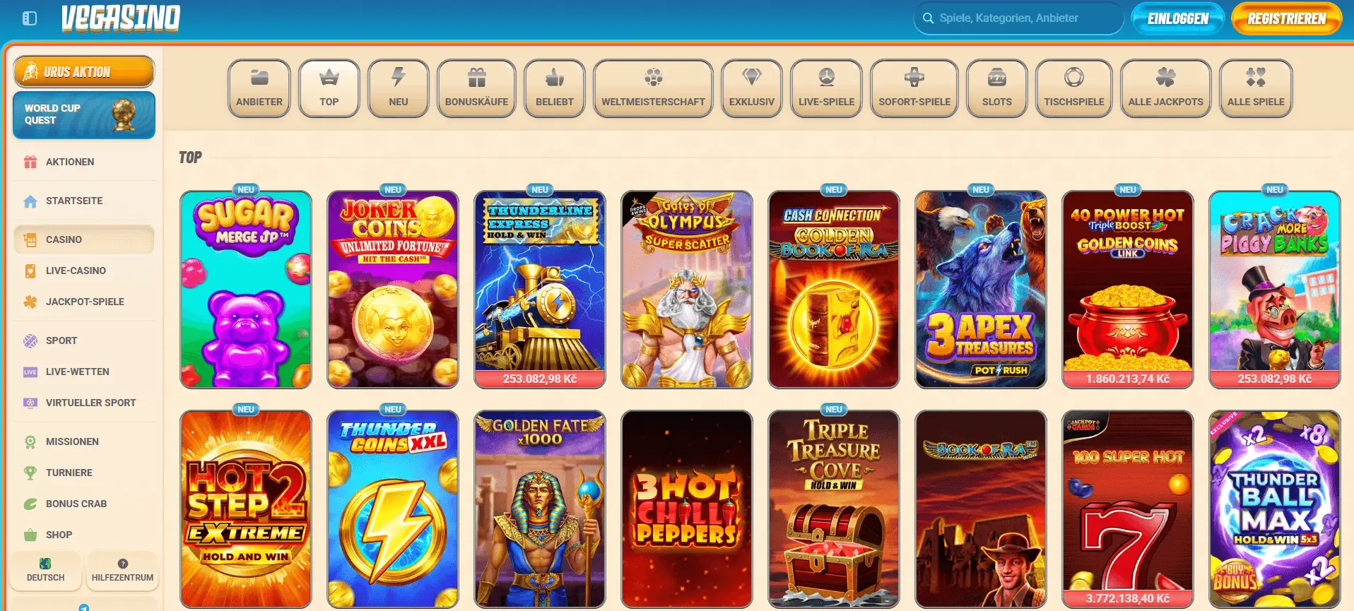 Vegasino — screenshot